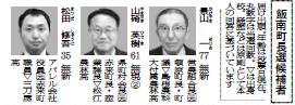 飯南町長選 3氏立つ