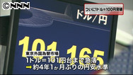 4年1カ月ぶりの円安 101円39銭、家計を圧迫も