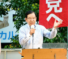 2013参院選・埼玉:共産党・志位委員長が大宮駅前で演説 /埼玉