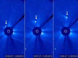 NASA、アイソン彗星の太陽最接近の様子を公開