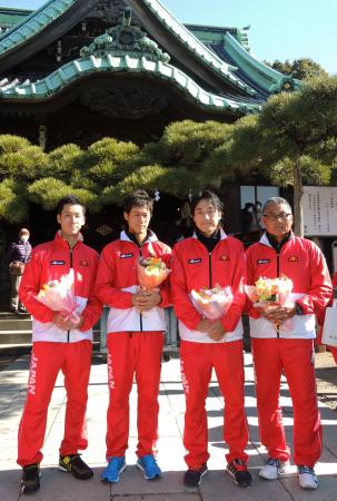 【テニス】 デ杯WG1回戦へ錦織らが必勝祈願