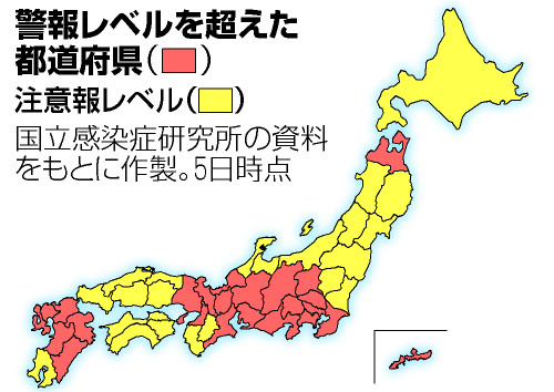 インフルエンザ流行続く、九州・沖縄7県「警報」