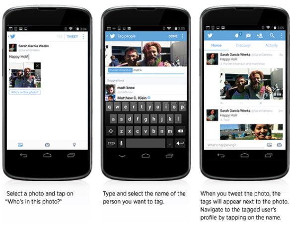 Twitter、写真のタグ付け&一度に4枚まで写真ツイートが可能に