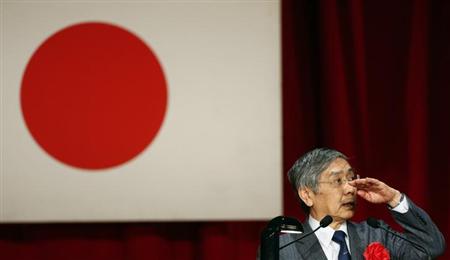 デフレ脱却実現へ決意共有を=入行式で黒田日銀総裁