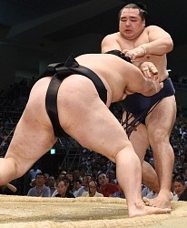 大相撲名古屋場所:鶴竜2敗 はたく「悪癖」出て自滅