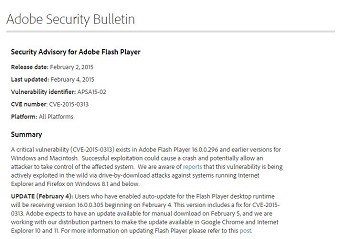 「Adobe Flash Player」に18件の脆弱性、すでに攻撃を確認