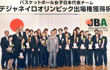 渡嘉敷「世界で通用する」=リオ切符獲得で祝賀会-バスケット女子
