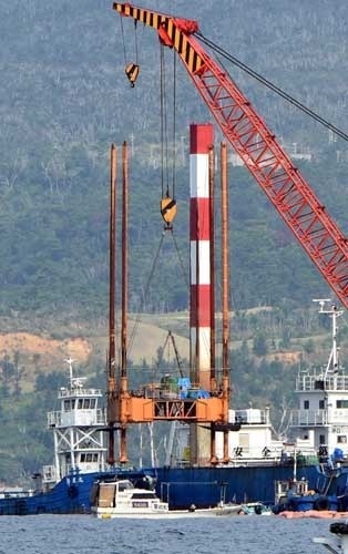 辺野古沖で掘削再開=沖縄防衛局