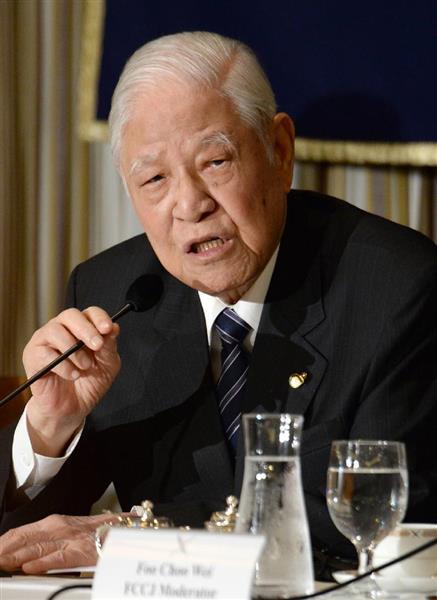 台湾の李登輝・元総統が入院…軽い脳梗塞 2015年11月29日 21時06分