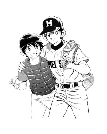 『MIX』あだち充×『MAJOR』満田拓也! 人気野球漫画家が合作イラスト描き下ろし