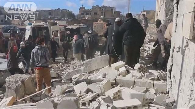 露軍機の空爆か、シリアで市民含む57人死亡 2016年01月10日 18時43分