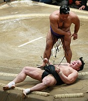 日馬富士に土＝大相撲初場所２日目