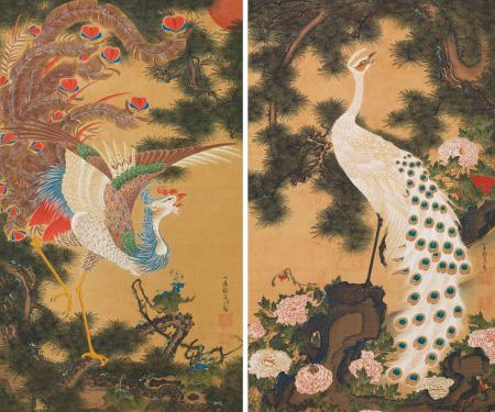 83年ぶり幻の花鳥画発見=若冲の傑作「孔雀鳳凰図」