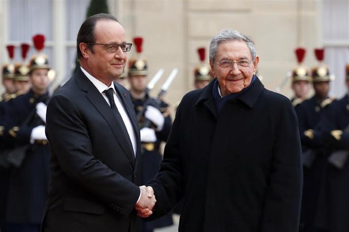 米に制裁の全面解除促す 仏キューバ首脳会談