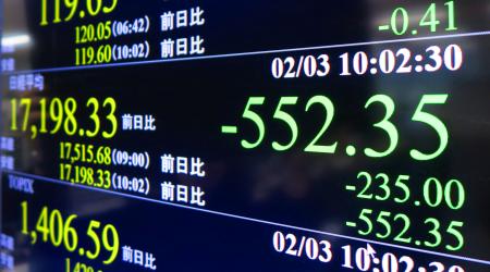 長期金利が過去最低更新 東証は一時600円超下落