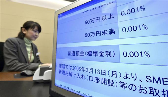 マイナス金利開始 短期金利0%に低下