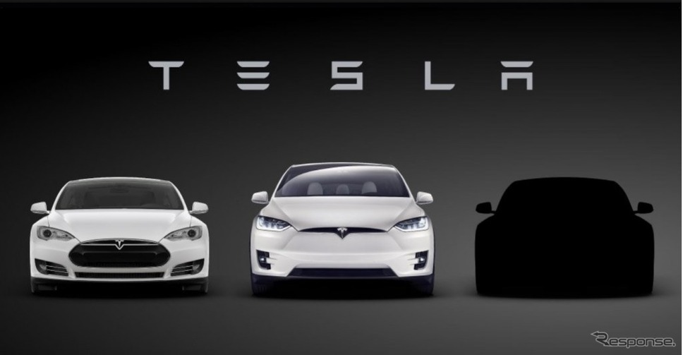 テスラの新型EV、「モデル3」…シルエットが見えた