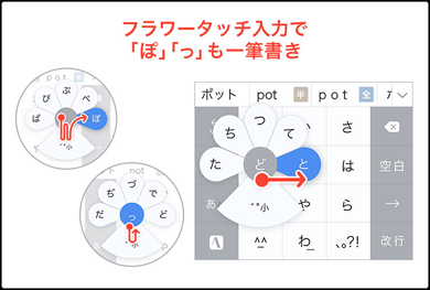 フラワータッチ入力に対応した「ATOK for iOS」公開――40%オフキャンペーンも