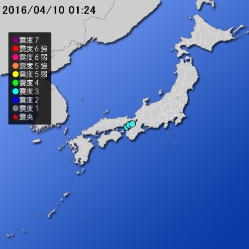 京都、大阪、兵庫で震度3
