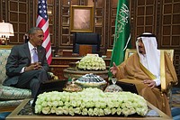 米大統領、サウジ国王と会談=安全保障確約で関係修復目指す